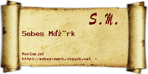 Sebes Márk névjegykártya
