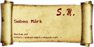 Sebes Márk névjegykártya