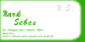 mark sebes business card