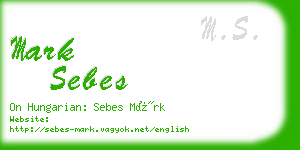 mark sebes business card